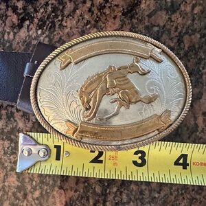Vintage Cowboy Nickel Silver Belt Buckle